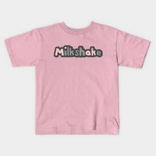 Strawberry Pink Milkshake Ultimate Gray Typography Kids T-Shirt